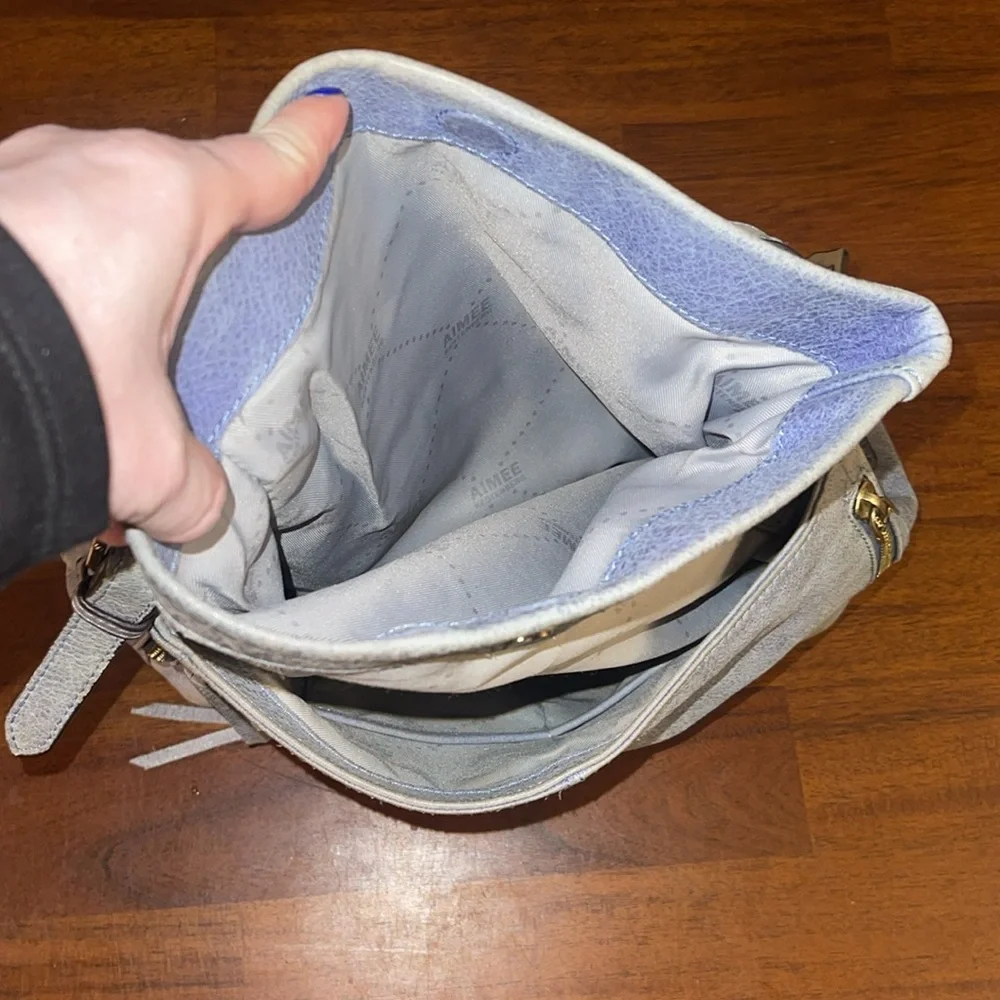 Aimee Kestenberg ladies Bali Hobo Bag in cool gray.
